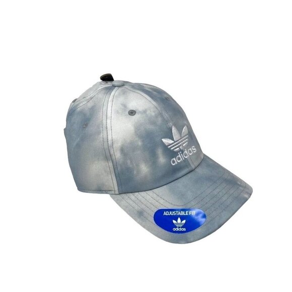 ADIDAS ORIGINALS TIE-DYED STRAP-BACK HAT UNISEX MEDIUM GREY ONE SIZE - Picture 5 of 9